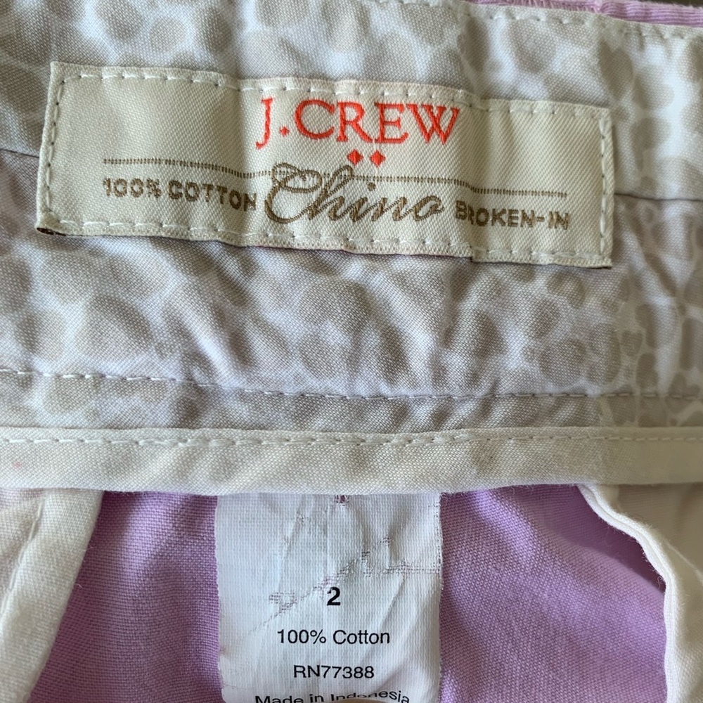 •J.Crew• Broken In Chino Lavender Shorts - Size 2 - Picture 2 of 8